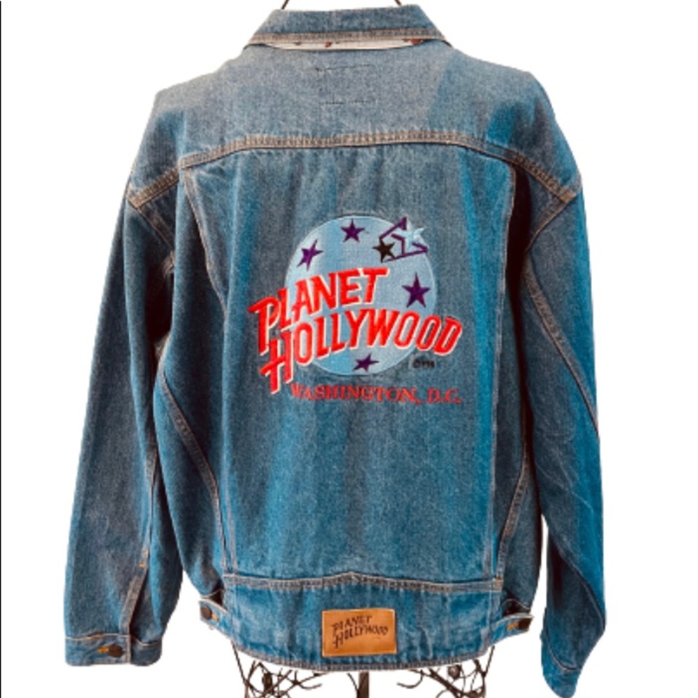 Planet Hollywood Denim Blue Jean Jacket Washington DC 100% Cotton XL